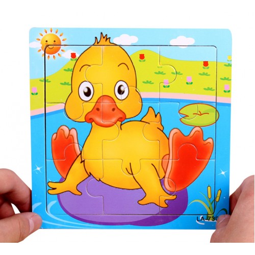 EVERY FAMILY - 24 Styles Wooden Kids Jigsaw Puzzles Toys With Animals Yellow Duck